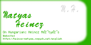 matyas heincz business card